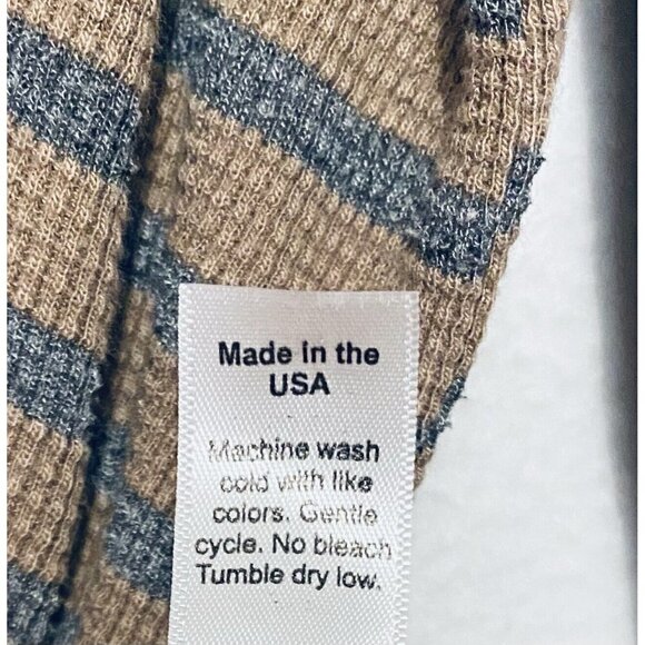 Michael Stars Womens One Size Striped Pullover Thermal Top Brown Gray Boho - Picture 6 of 7